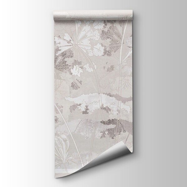 White and gray floral pattern