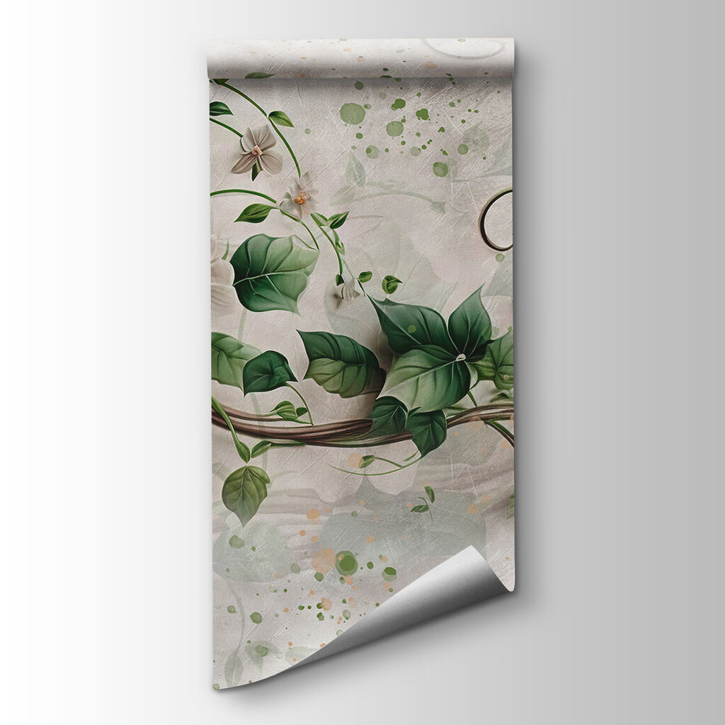 Painting of flowers and leaves