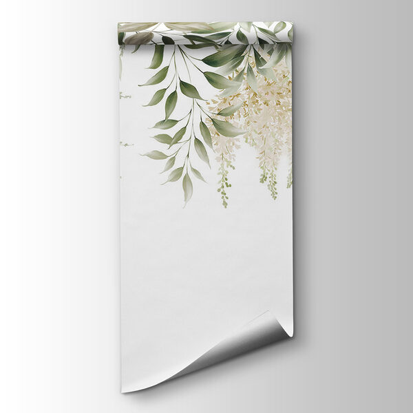 Delicate greenery on a white background