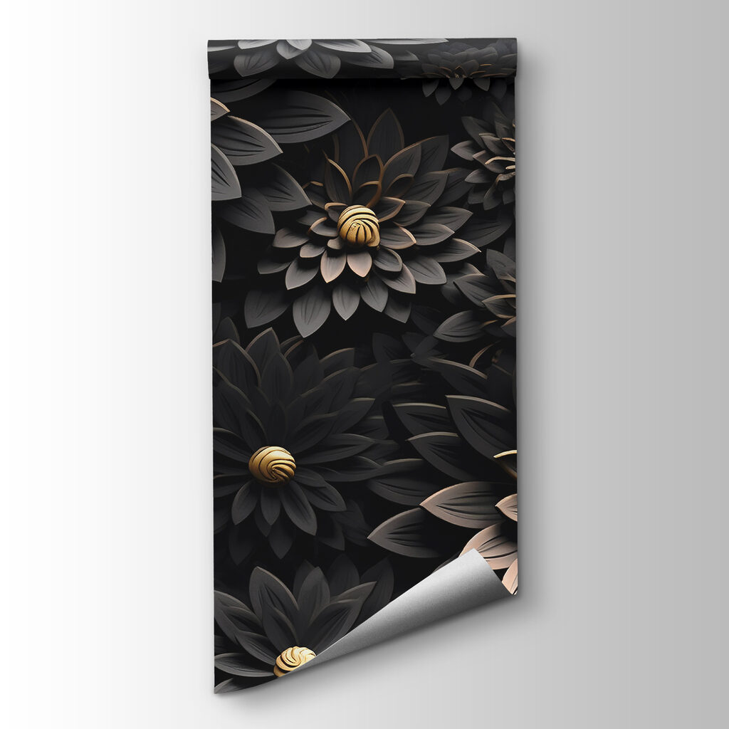 Elegant monochrome blooms with metallic centers Elegant monochrome blooms with metallic centers