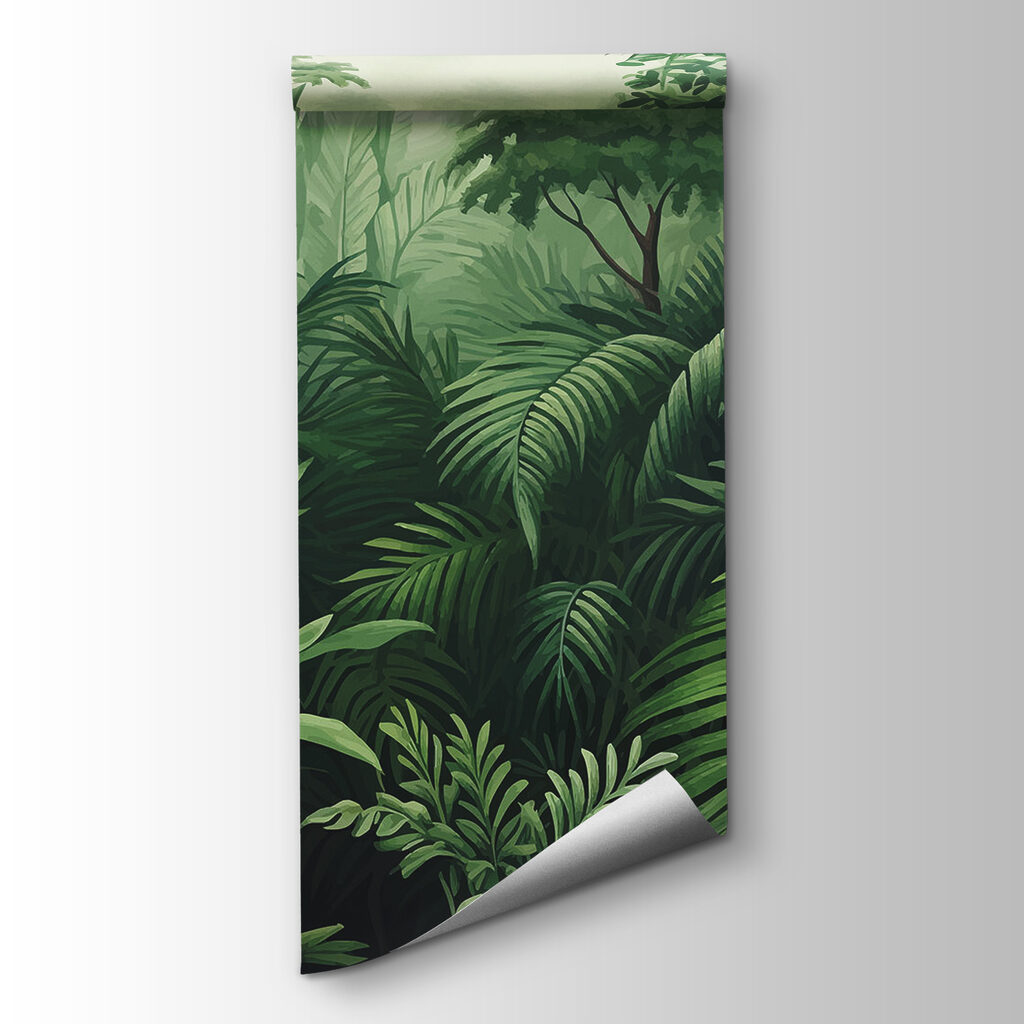 Green forest with many leaves