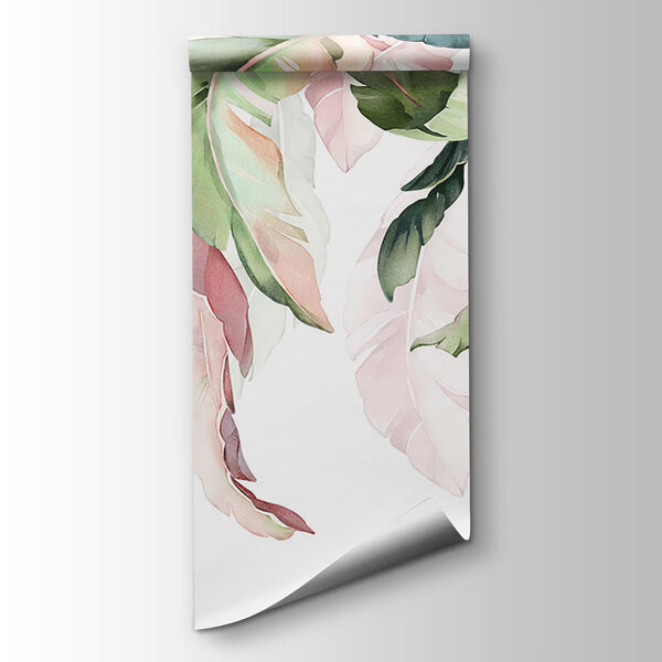Delicate leaves in soft pastel hues