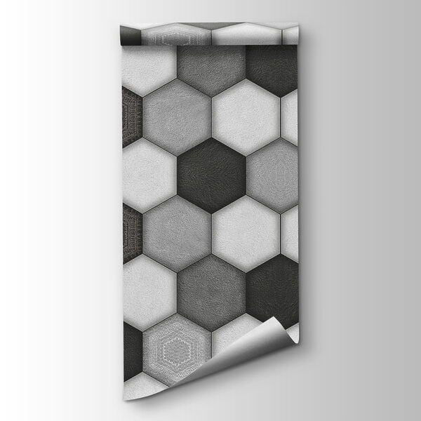 Geometric hexagonal pattern in grayscale