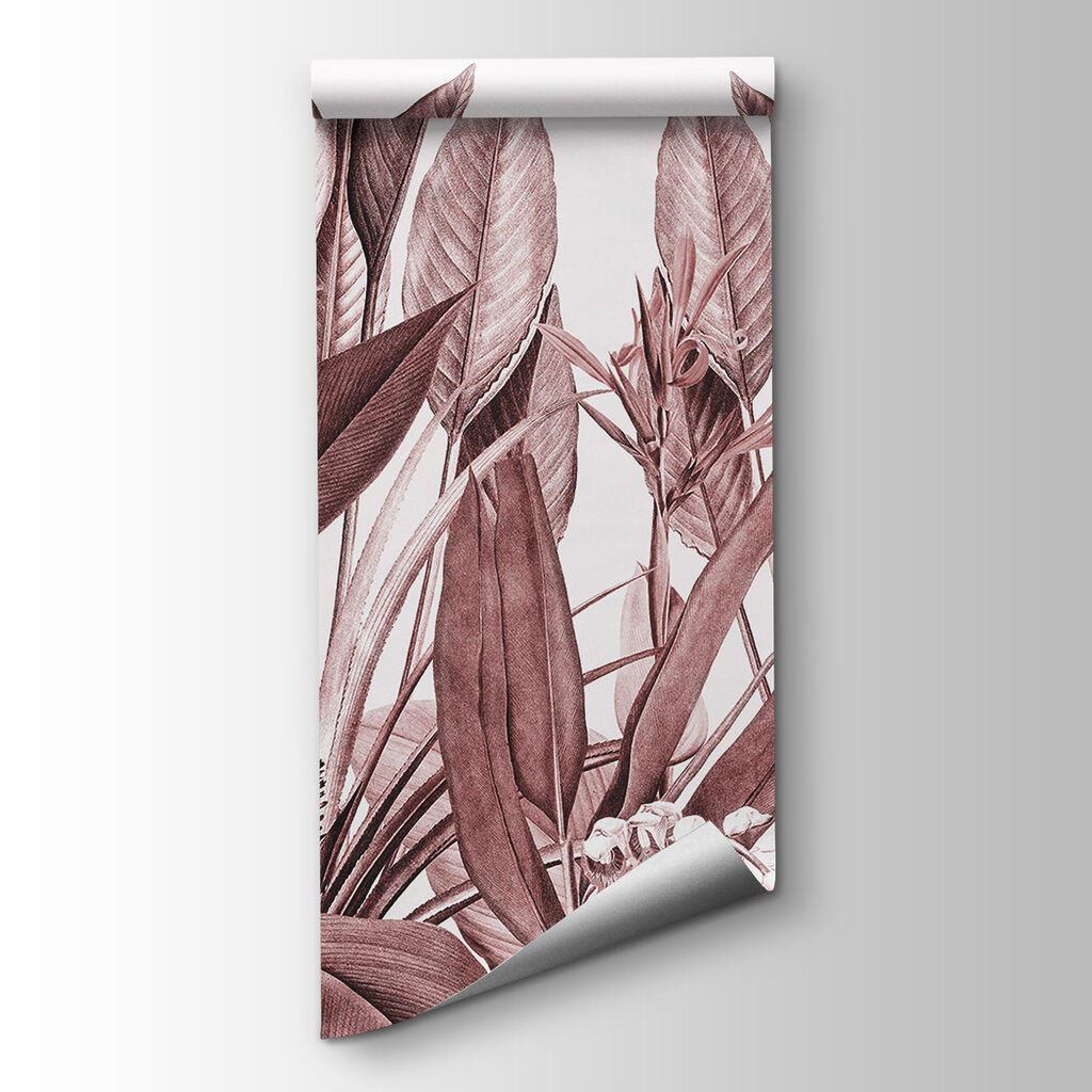 Tropical foliage in subtle hues