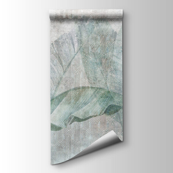 Elegant leaves on textured background