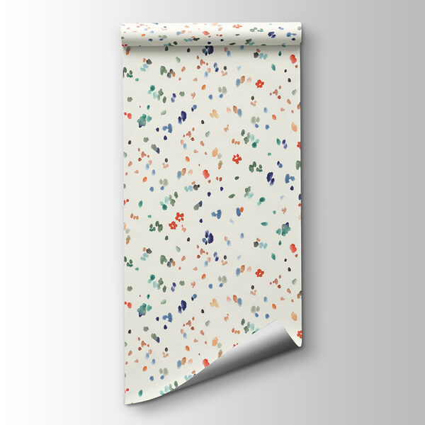 A small colorful spots on a white background