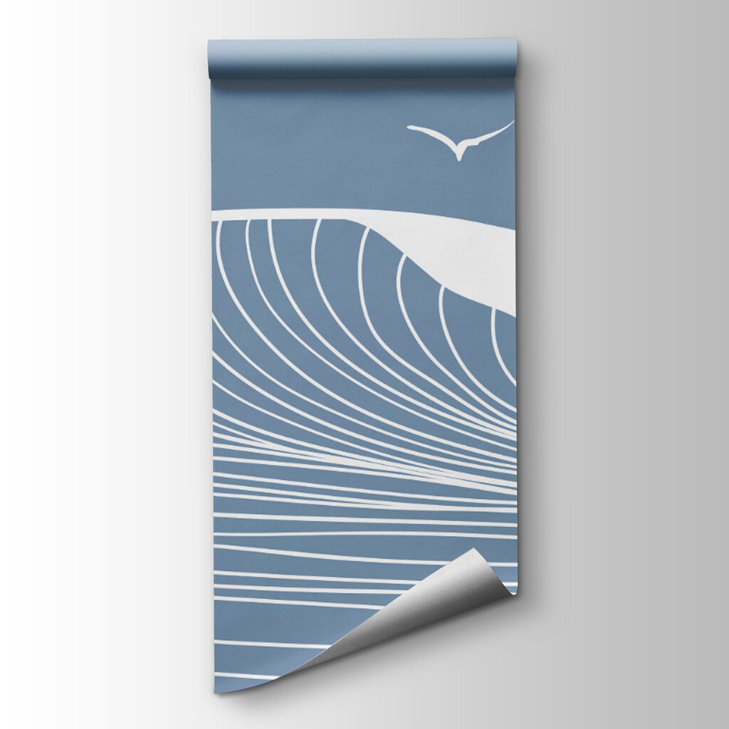 Waves and birds in the sky