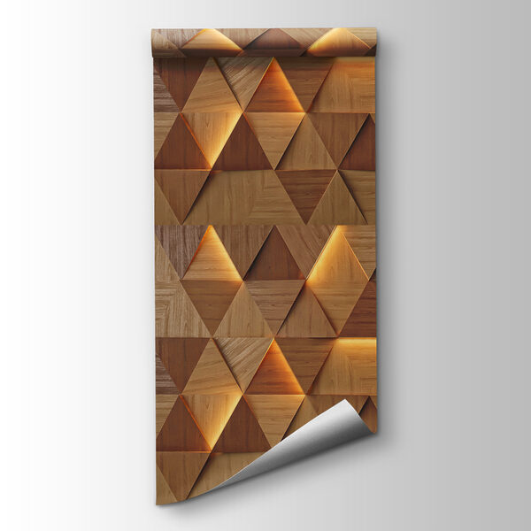 A wall with a pattern of triangles