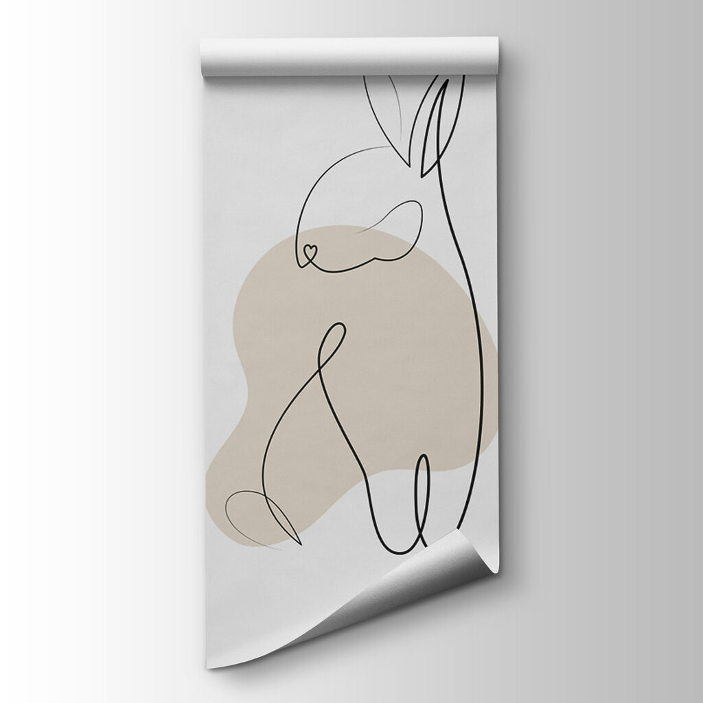 A line drawing of a rabbit