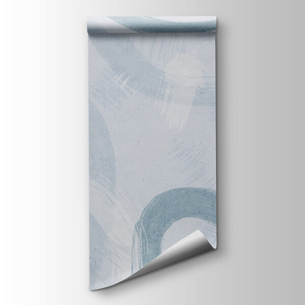 A white surface with blue paint