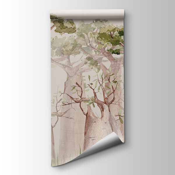 A group of trees with green leaves