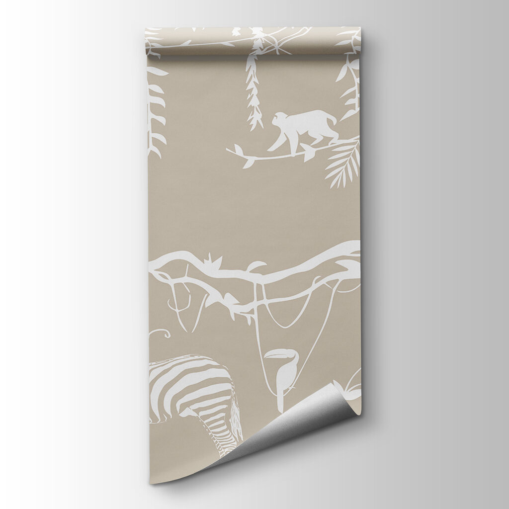 A wallpaper with animals and plants