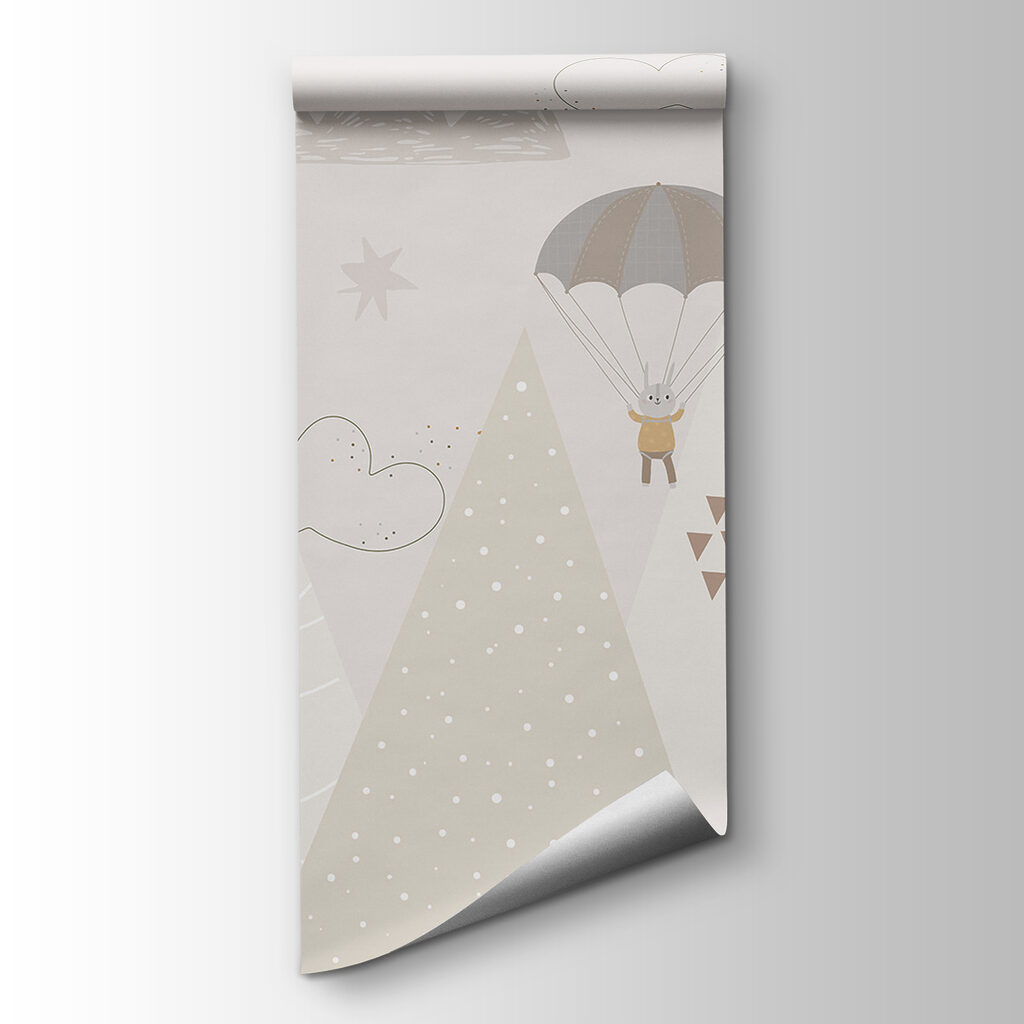 A wallpaper with mountains and airplanes