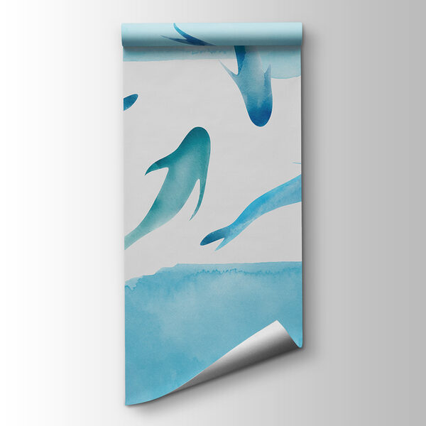 A group of blue fish swimming in water