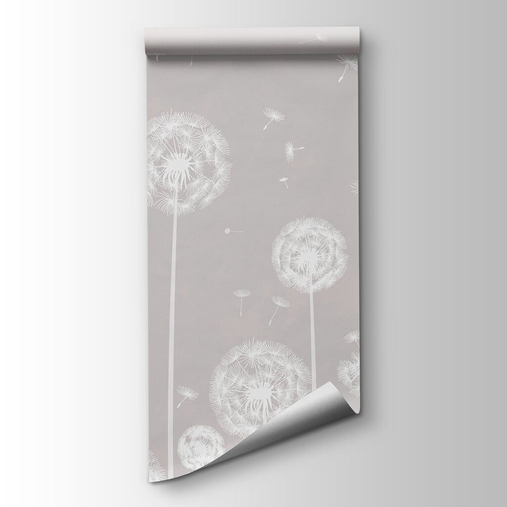 A white dandelions flying in the air