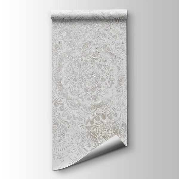 White circular pattern on a white surface