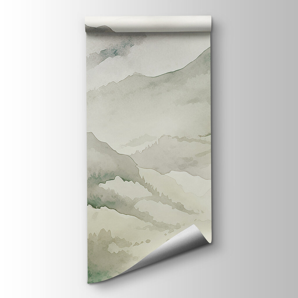 A watercolor painting of mountains