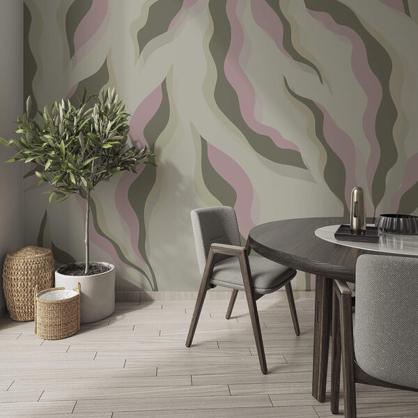 Μοτίβο φύλλων σε ανοιχτόχρωμο φόντο