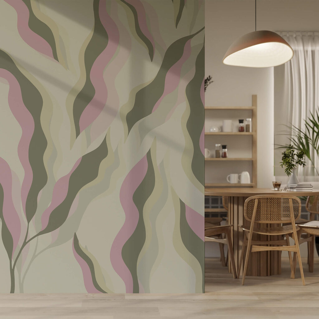 Μοτίβο φύλλων σε ανοιχτόχρωμο φόντο