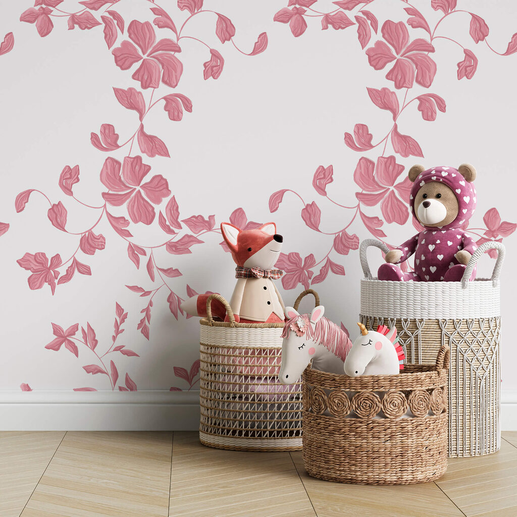 Μοτίβο με ροζ λουλούδια