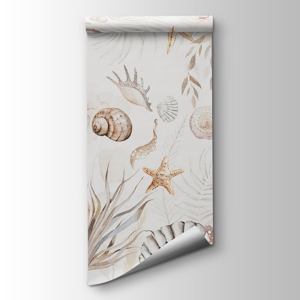 A watercolor sea life pattern