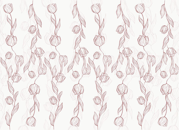 Pattern of flowers and leaves