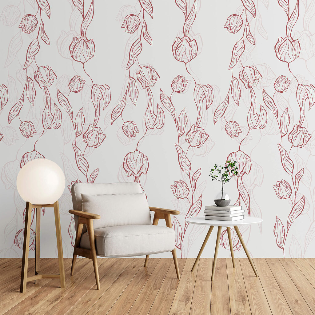 Μοτίβο με λουλούδια και φύλλα