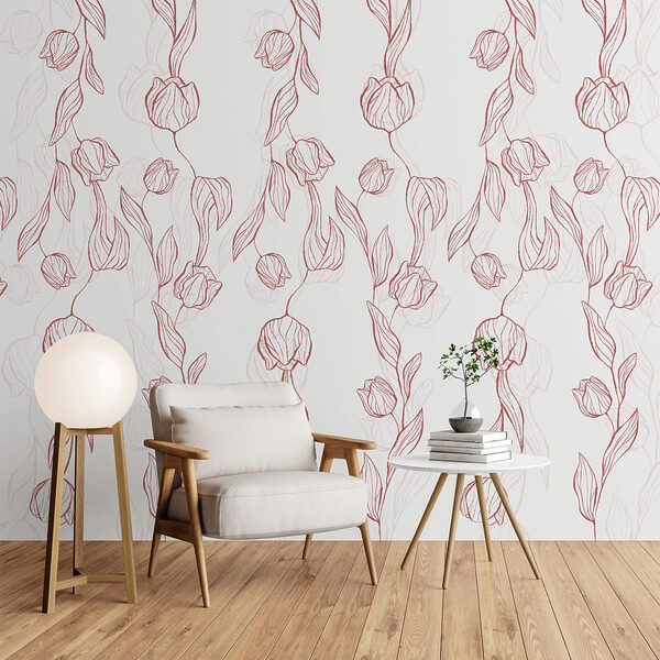 Μοτίβο με λουλούδια και φύλλα