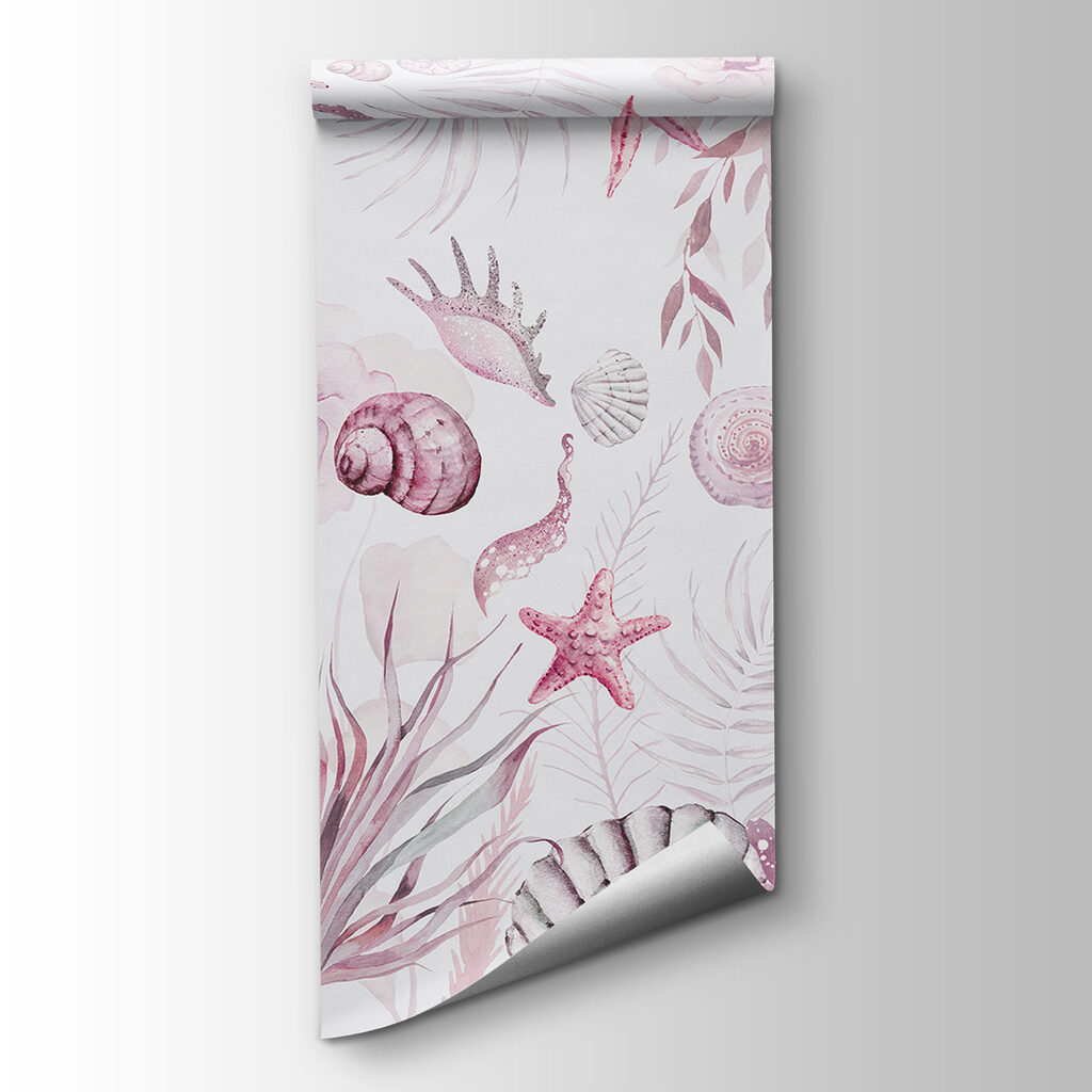 A watercolor sea life pattern