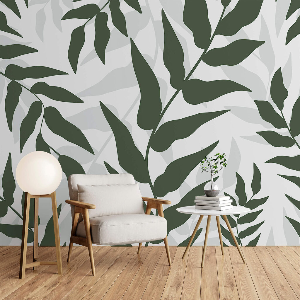 Μοτίβο φύλλων σε λευκό φόντο