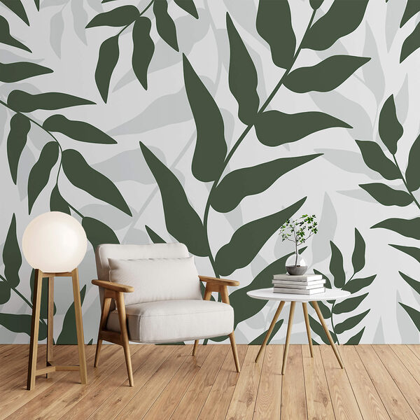 Μοτίβο φύλλων σε λευκό φόντο