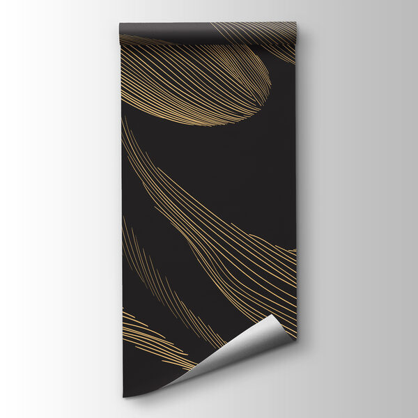 A black background with yellow lines