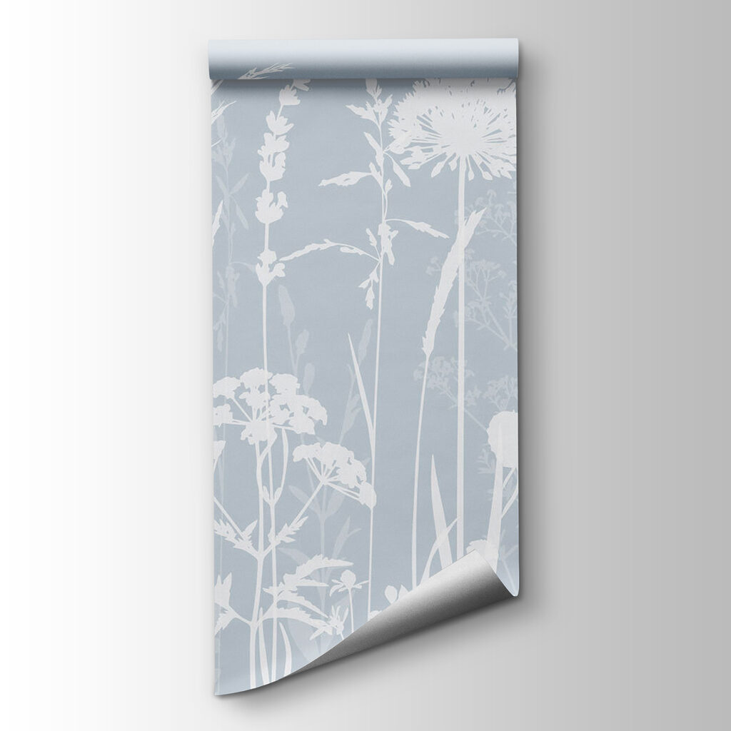 A white silhouettes of flowers