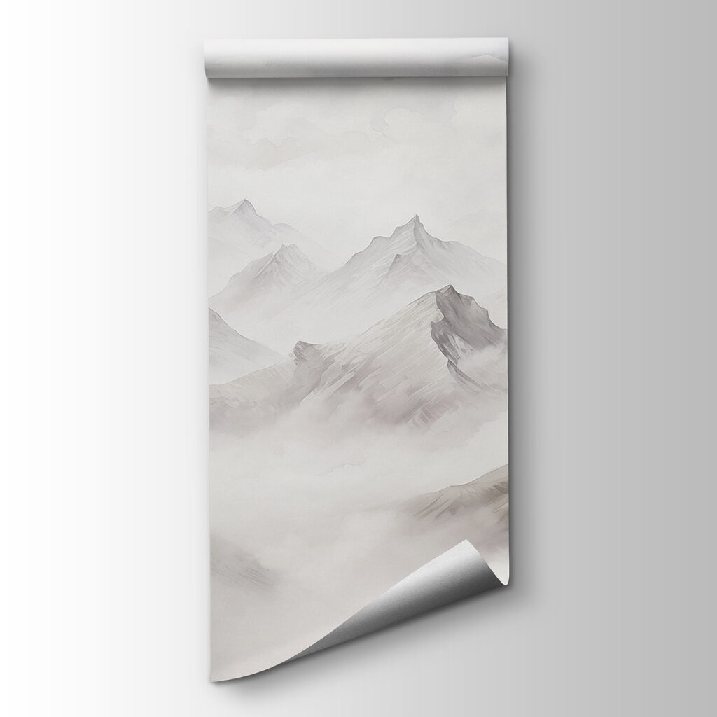 Mountain range with clouds