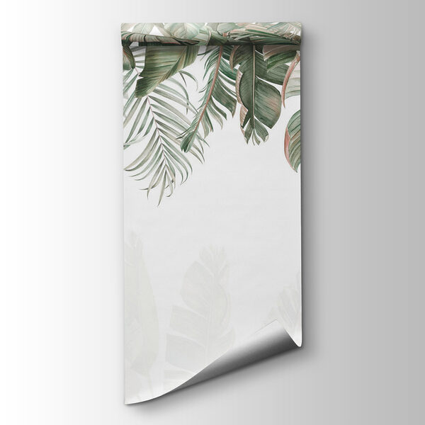 Row of green and brown leaves