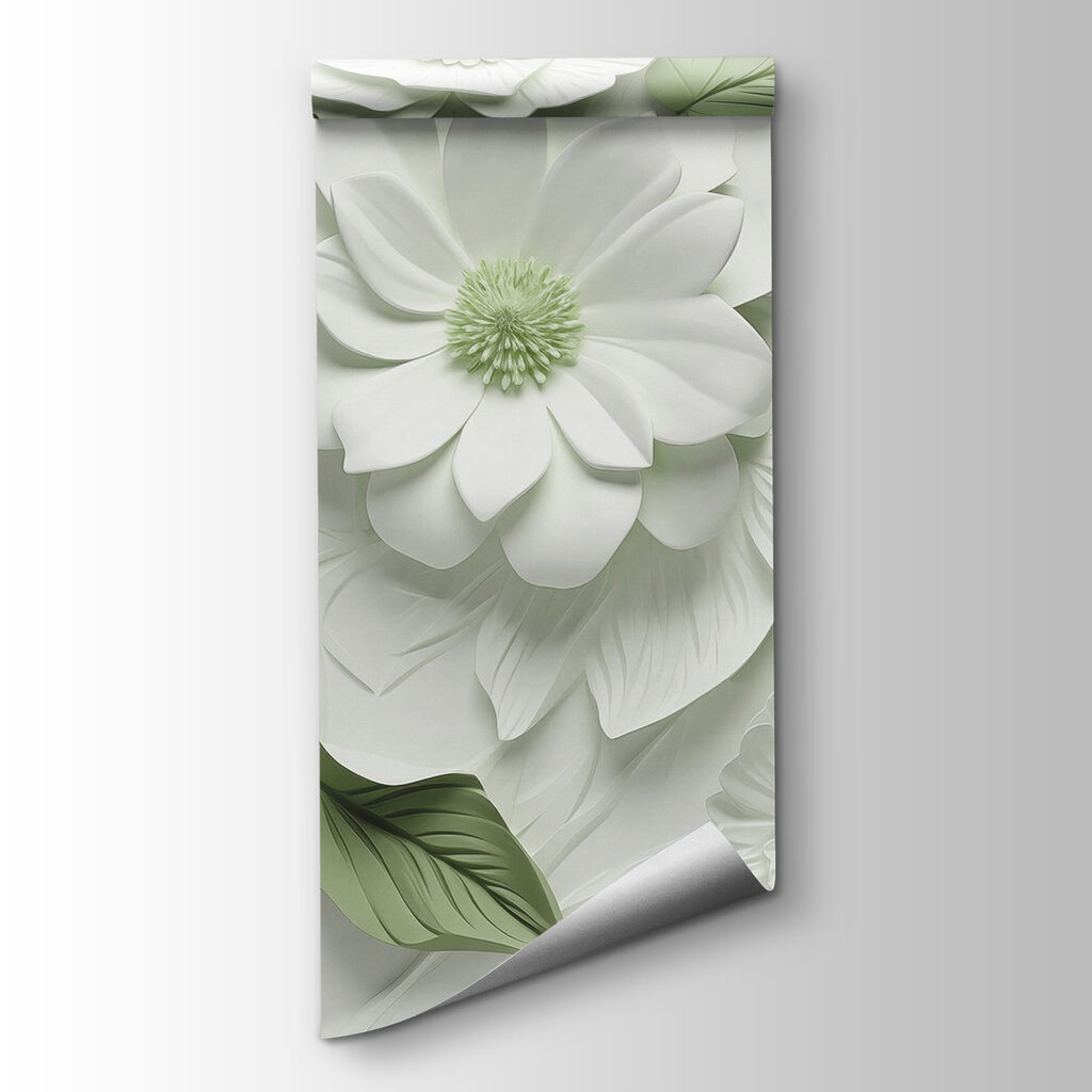 White and green flowers and leaves