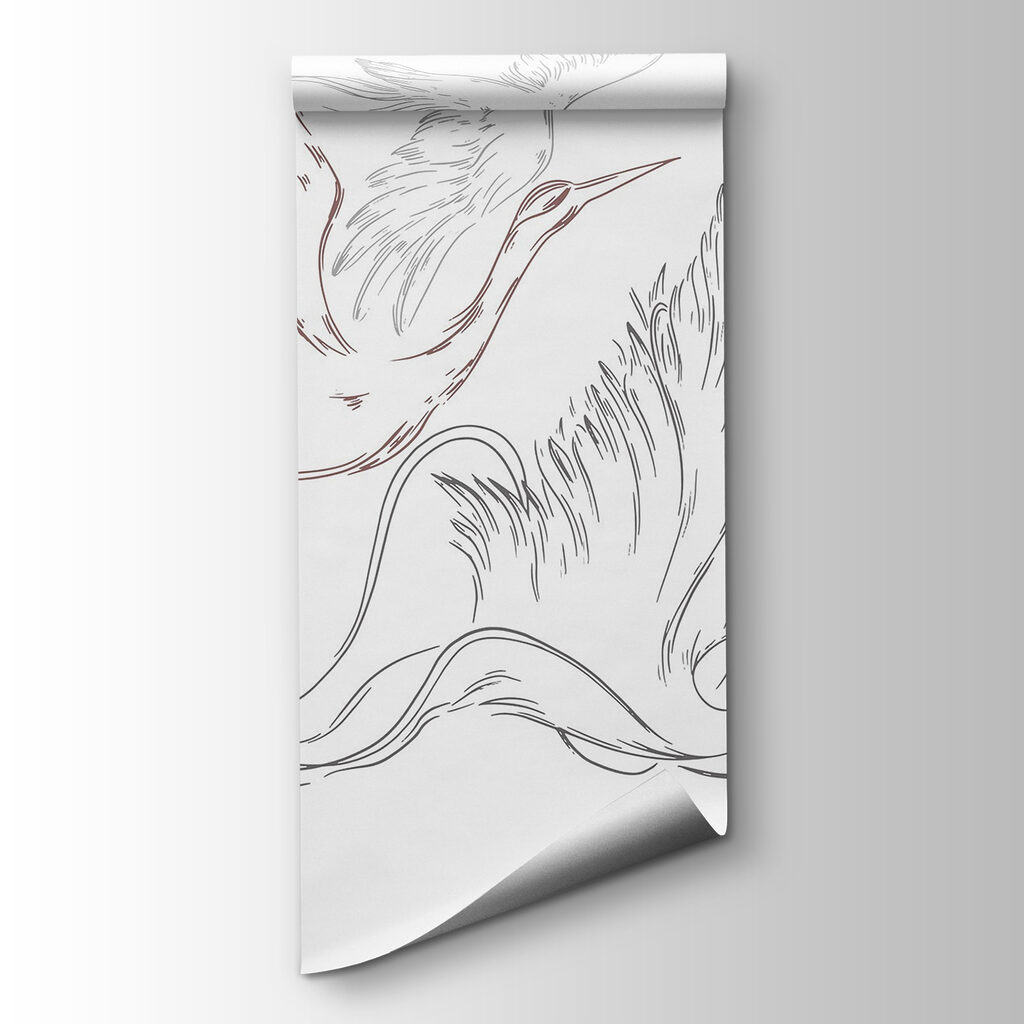 Drawing of birds flying