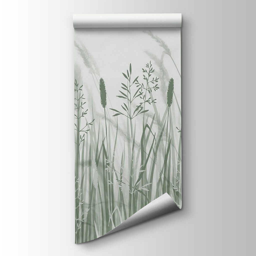 Field of grass with birds flying