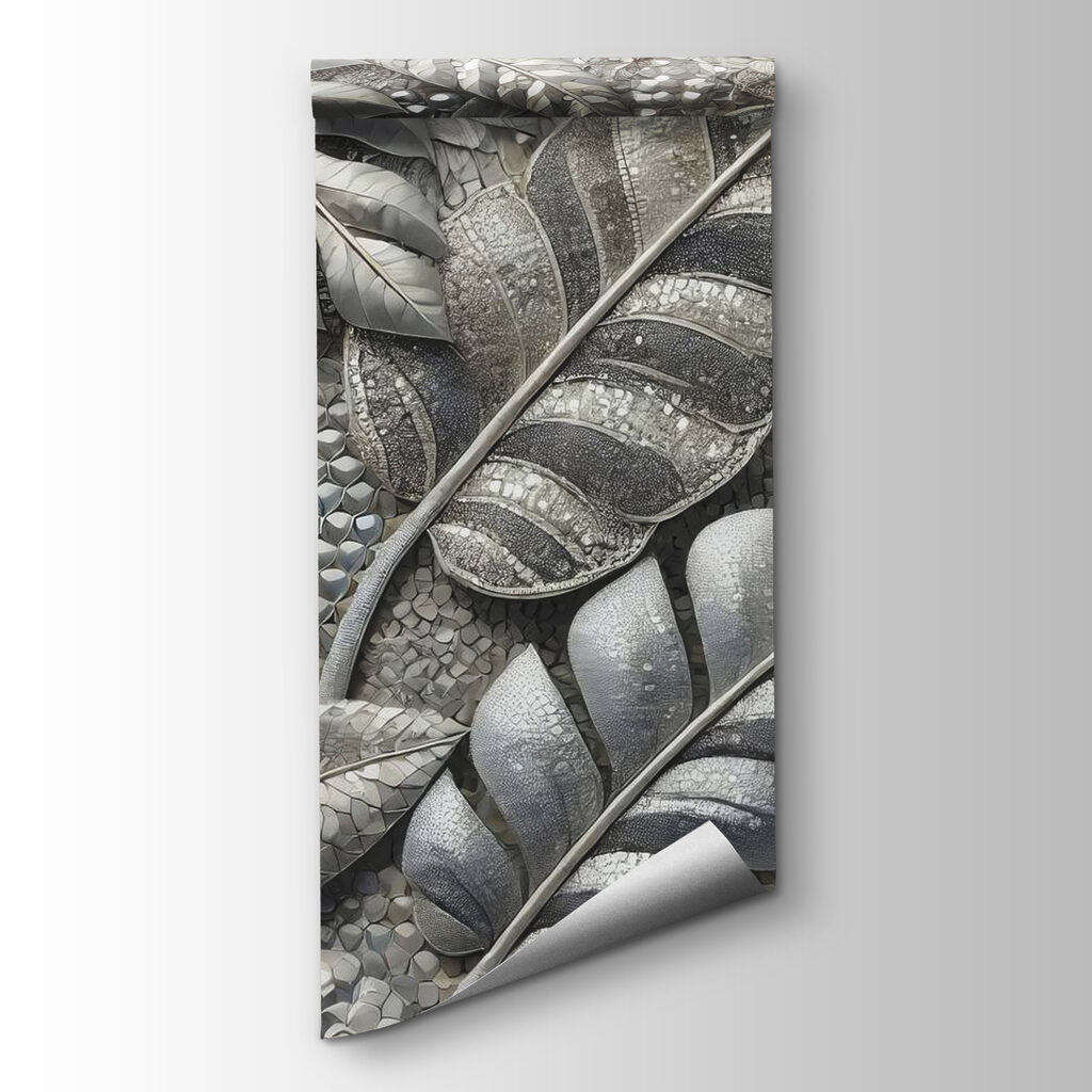 Textured leaves in muted tones