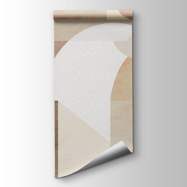 Abstract shapes and muted tones blend