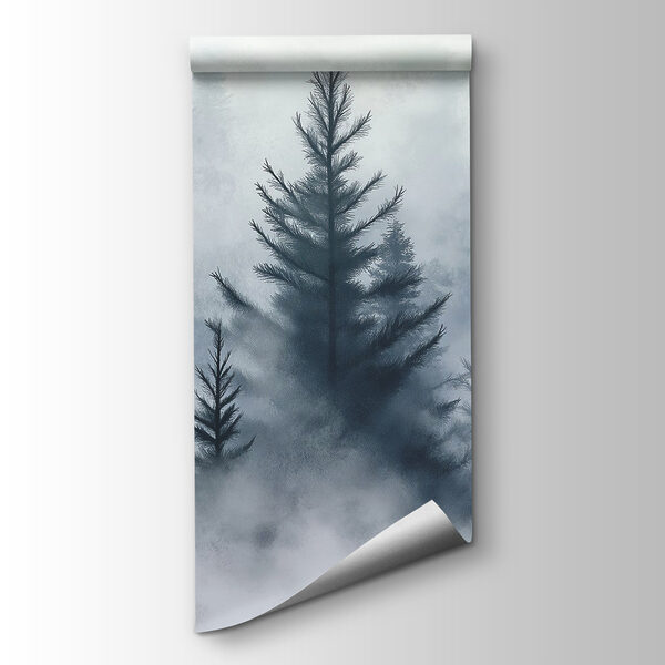 Group of trees in the fog