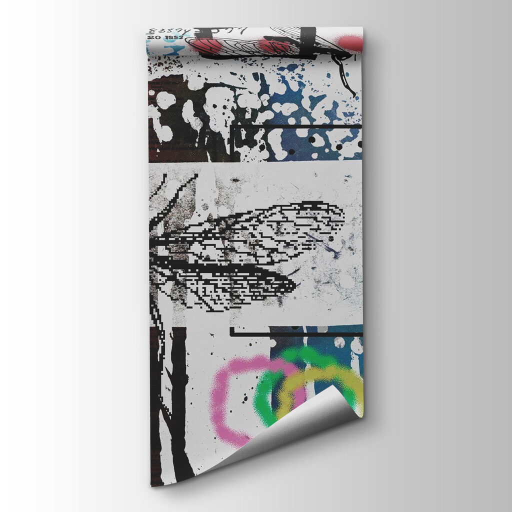 Collage of art with dragonflies and flowers