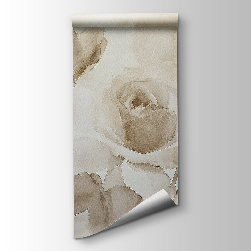 Painting of roses with leaves