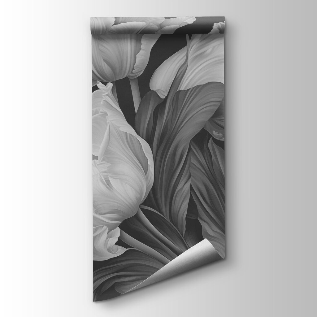 Delicate petals in monochrome tones