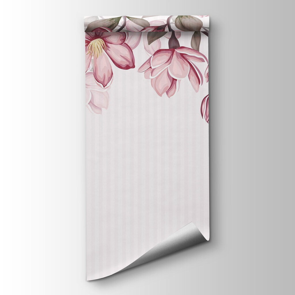 Pink flowers on a white background