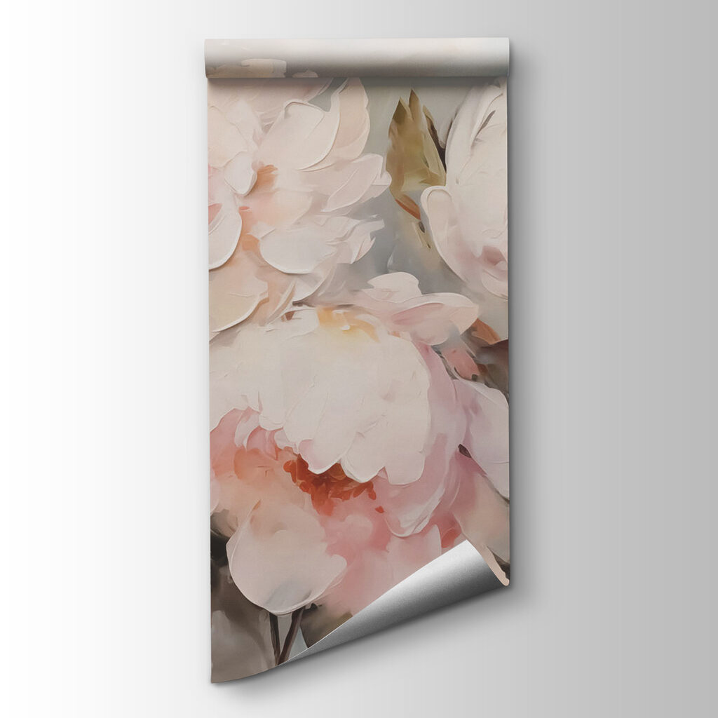Painting of flowers on a white surface