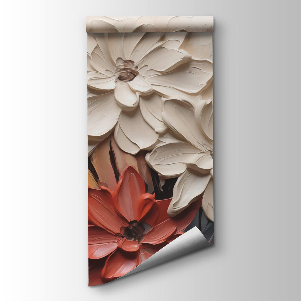 Painting of flowers on a wall