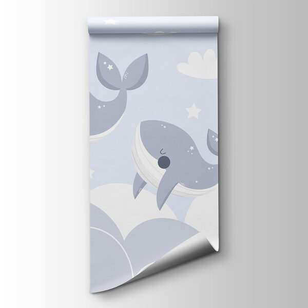 Group of whales jumping in the air