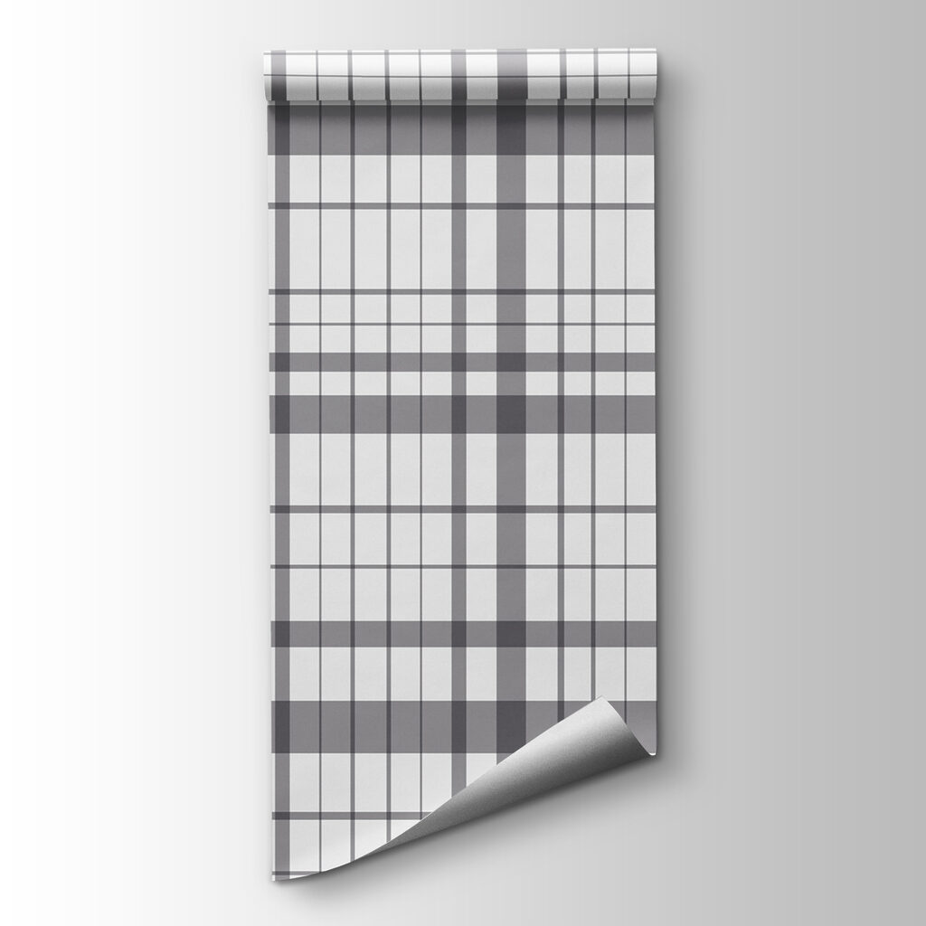 Grey and white plaid