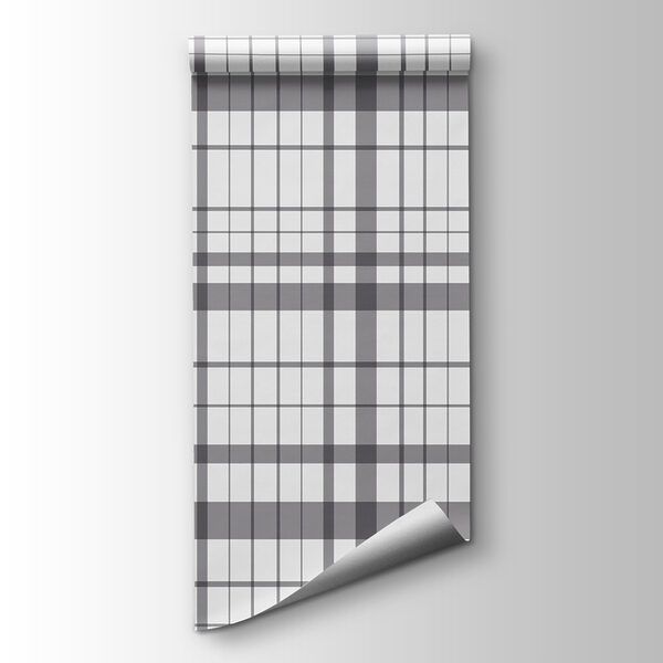 Grey and white plaid